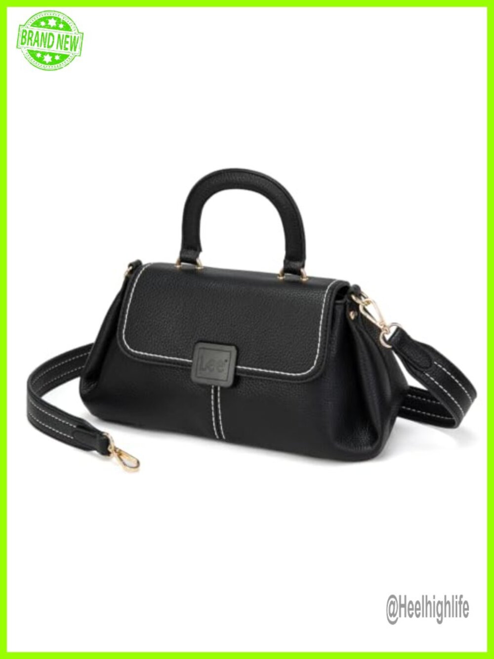Vegan Leather Satchel Crossbody Bag Top Handle Flap Purse
